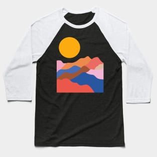 Colorful Mountain Scene Baseball T-Shirt